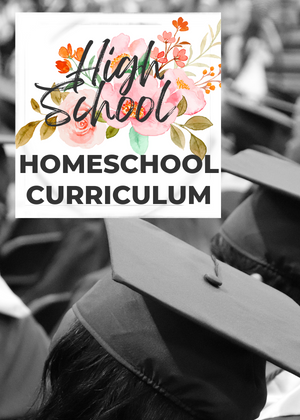Graduates with their caps on in rows with a web page description entitled High School Homeschool Curriculum