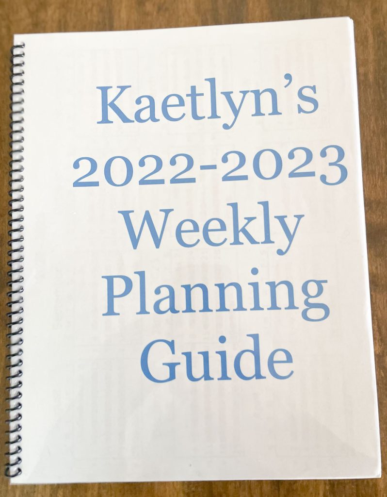 cover a 2022-2023 weekly planning guide for school